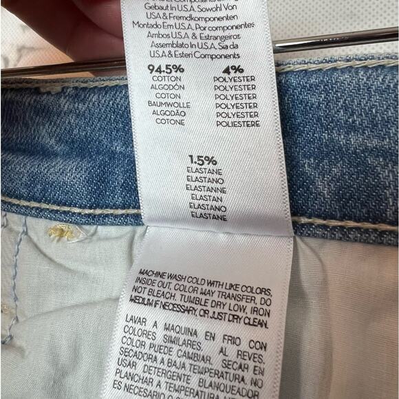 Mother The Hustler Ankle Chew Hem Ripped Knee Stretch Crop Blue Jeans 31 x 28 - Picture 11 of 13